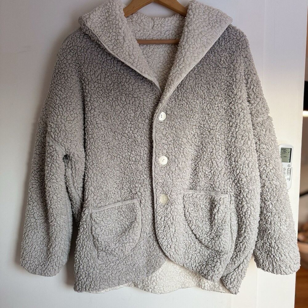 Karen Neuburger S Women Sherpa Fleece Jacket Loungewear Reversible Double Sided
